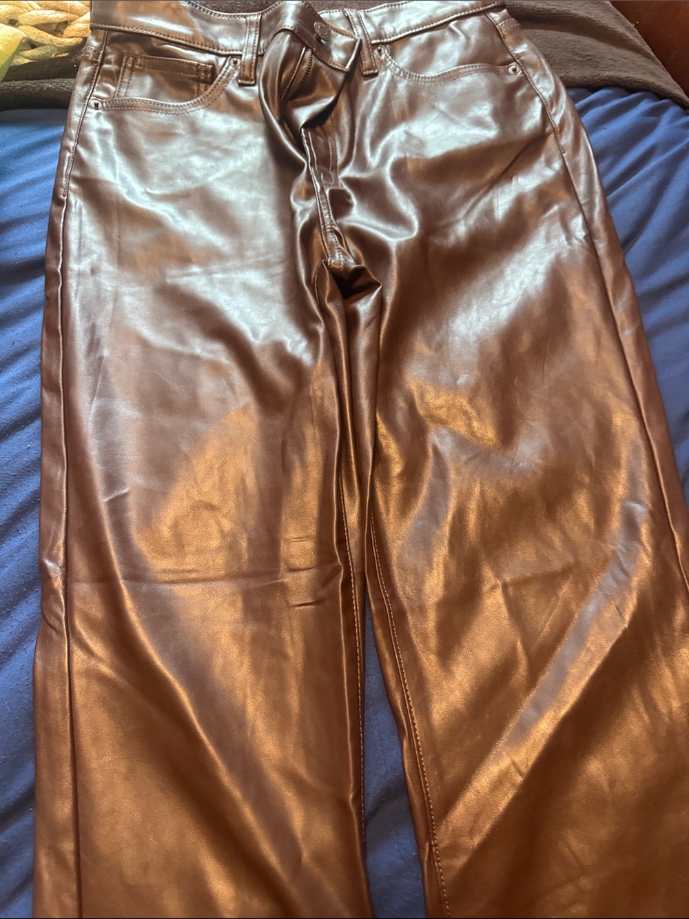 GAP Women's Faux Leather Pants in Brown